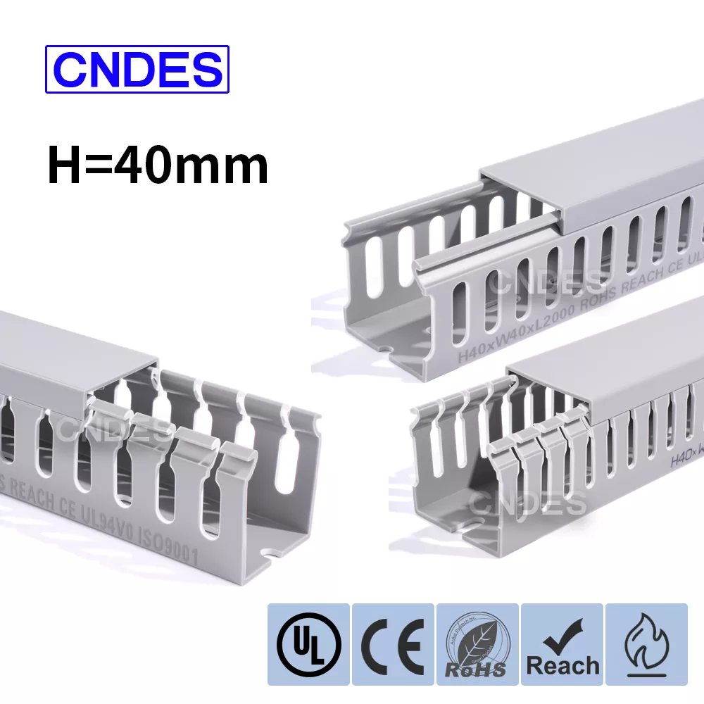 40 mm:n korkeus uritettu PVC-johdotus Raceway kanava