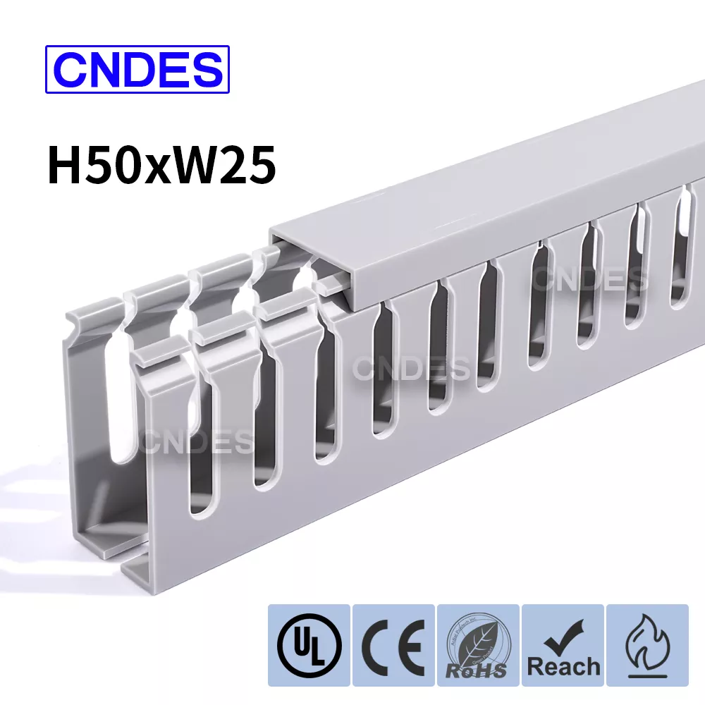 50 × 25 mm uritettu PVC-sähkökaappikanava