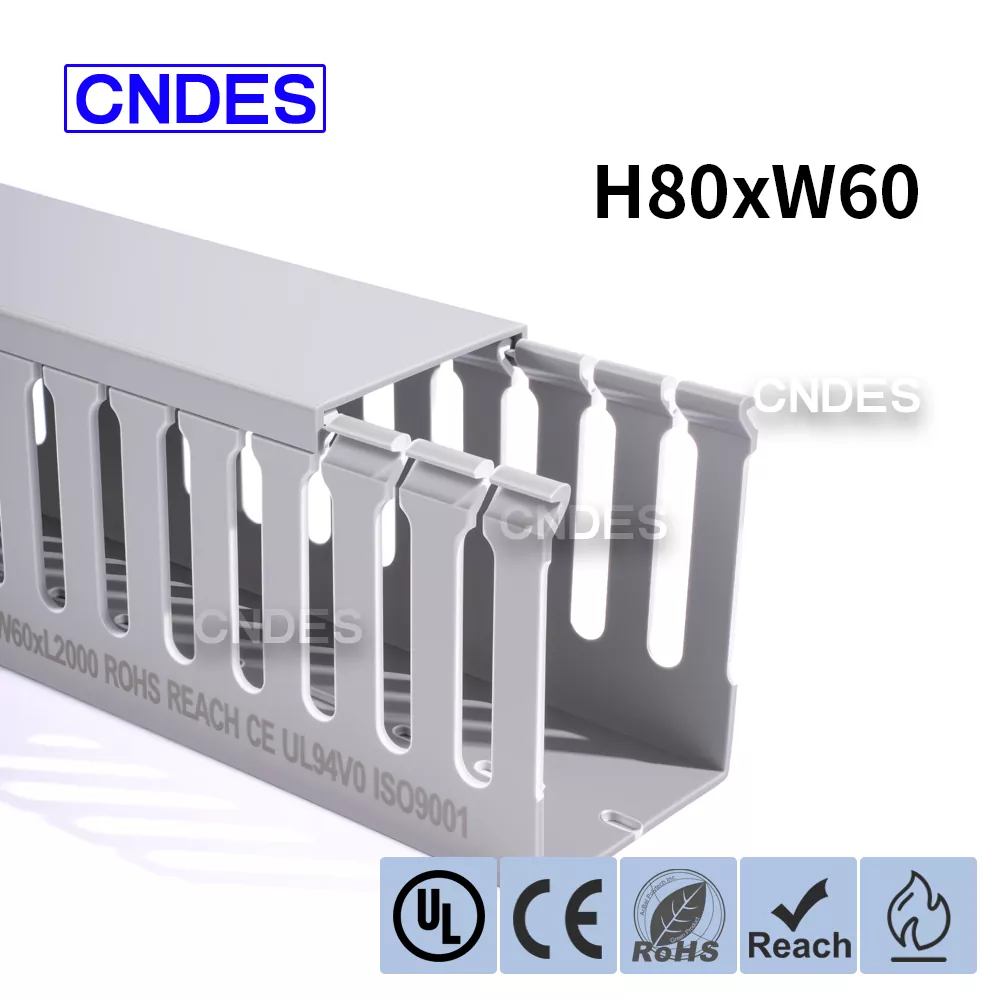 80 × 60 listattu uritettu PVC-johdotuskanava