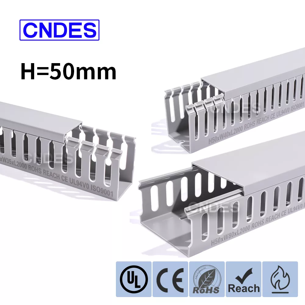 50 mm:n korkeus uritettu PVC-paneelin johdotuskanava